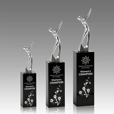 Metalinis golfo juodojo krištolo trofėjus